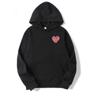 Hoodie mit kleinem CDG Camo Heart Logo