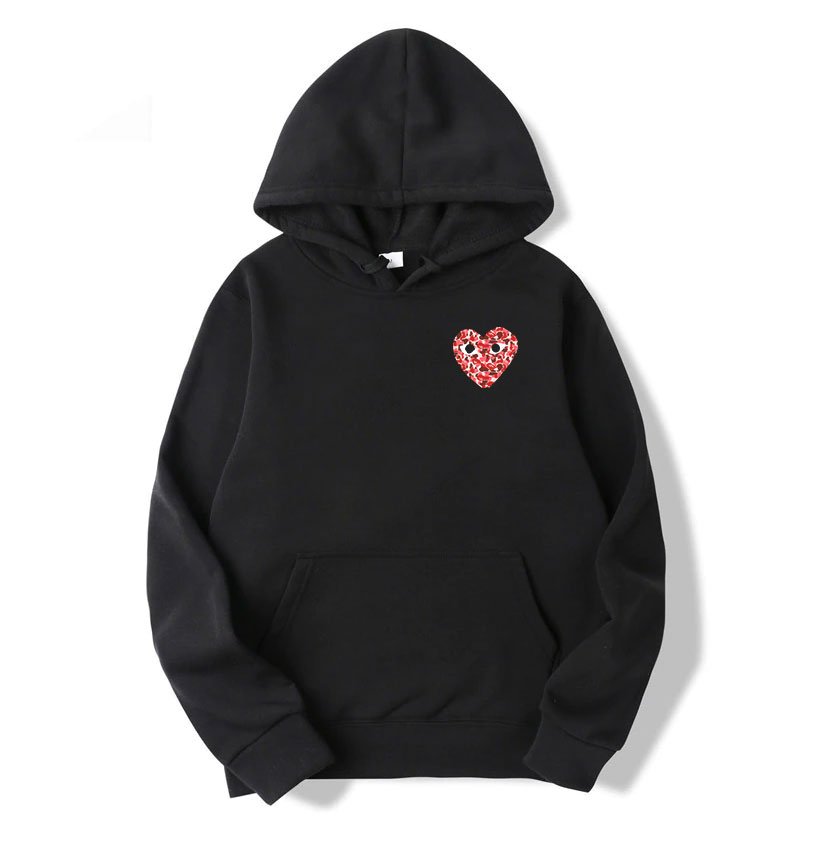 Hoodie mit kleinem CDG Camo Heart Logo Hoodie mit kleinem CDG Camo Heart Logo
