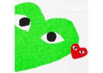 CDG Play T-Shirt mit rotem Herz-Emblem – Weiß Grün