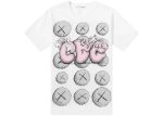 CDG x KAWS T-Shirt Weiß-Rosa-Grau