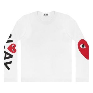 CDG Play Big Heart Langarmshirt (Weiß)
