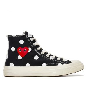 Converse Red Heart Polka-Dot-Sneaker, Größe 70 (schwarz)