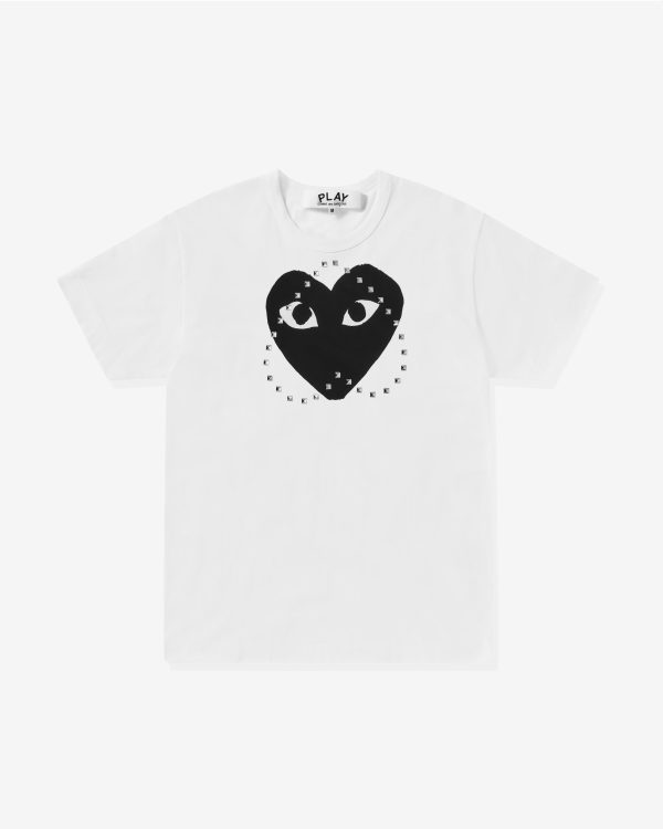 T-Shirt mit schwarz-weißen Nieten und Play-Logo T-Shirt mit schwarz-weißen Nieten und Play-Logo
