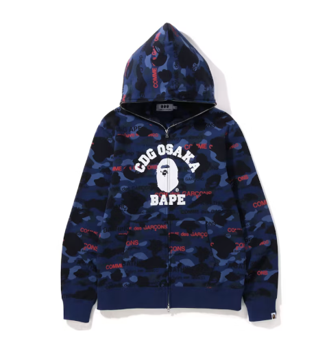 BAPE x Comme des Garçons Osaka Zip-Hoodie Marineblau BAPE x Comme des Garçons Osaka Zip-Hoodie Marineblau