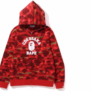 BAPE x Comme des Garçons Osaka Zip-Hoodie Rot