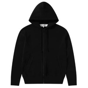 Comme Des Garçons Play Unisex-Kapuzenpullover mit Reißverschluss und „Reverse Black Heart“-Motiv (Schwarz)